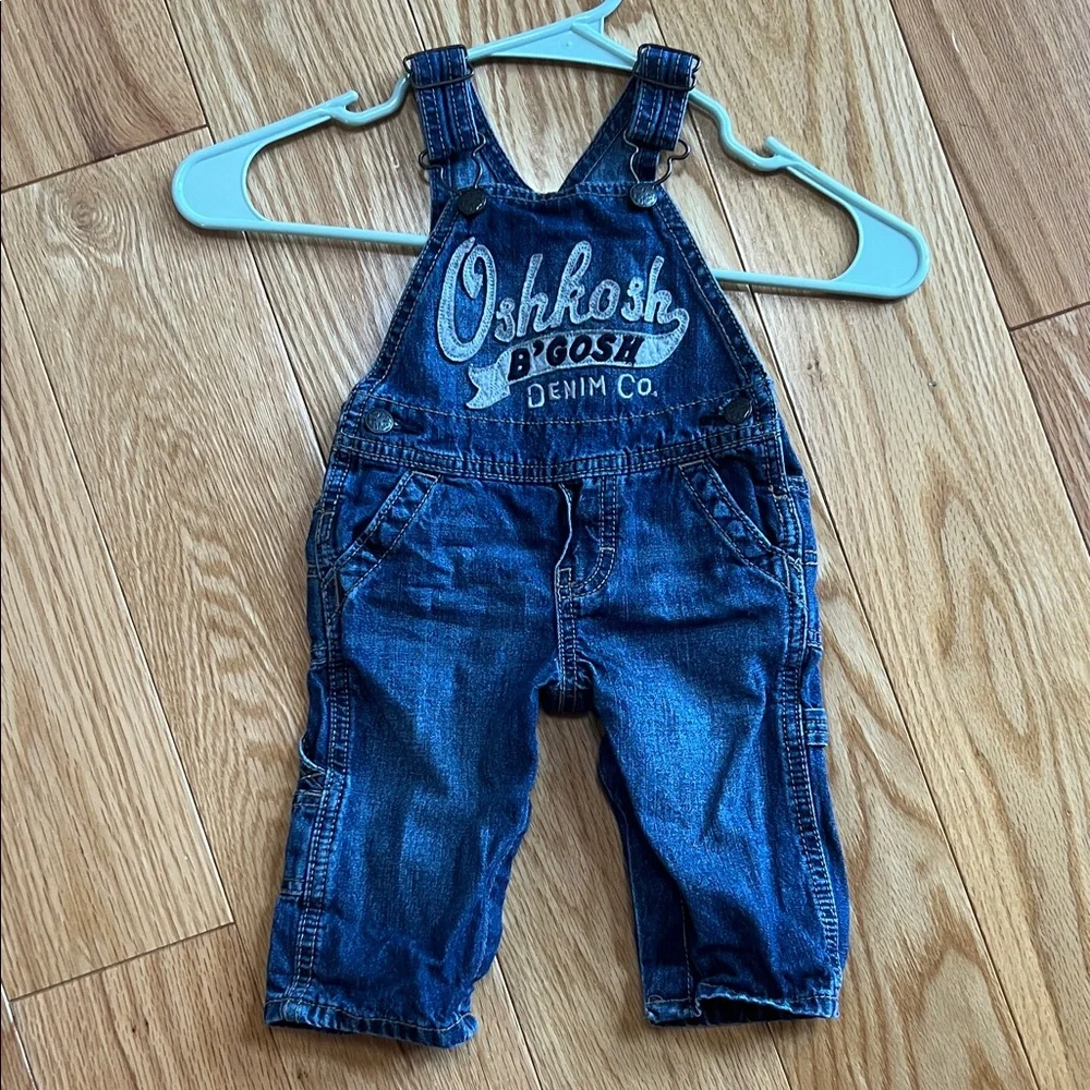 OshKosh B'gosh Denim Overalls with Graphic Tees Set